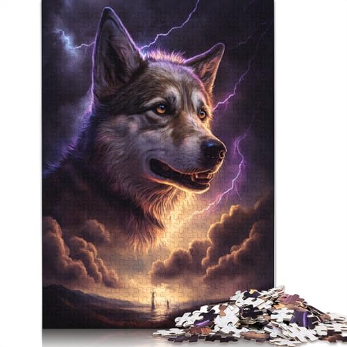 Puzzle für Erwachsene, Husky Dream Animal, 1000-teiliges Puzzle, Holzpuzzle für Erwachsene und Jugendliche ab 12 Jahren, tolles Geschenk für Erwachsene, Größe: 75 x 50 cm von LiJianXXE