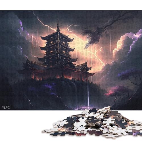 Puzzle für Erwachsene, Japanischer Tempel, 1000-teiliges Holzpuzzle für Erwachsene und Kinder ab 12 Jahren, für Familienspaß 75x50cm/1000 Teile von LiJianXXE