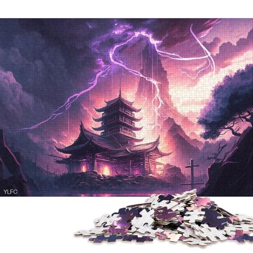 Puzzle für Erwachsene, Japanischer Tempel, 1000-teiliges Puzzle für Erwachsene, Holzpuzzle für Erwachsene und Kinder, tolles Geschenk für Erwachsene 75x50cm/1000 Teile von LiJianXXE