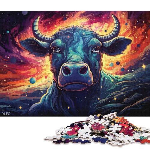 Puzzle für Erwachsene, Kühe im Weltraum, 1000 Teile, Puzzle aus Holz, für Jugendliche und Kinder, anspruchsvolles Spiel, Geschenke 38x26cm/1000 Teile von LiJianXXE