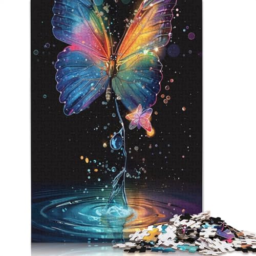 Puzzle für Erwachsene, Regenbogentraum-Schmetterling, 1000 Teile, Puzzle für Erwachsene, Kartonpuzzle für Erwachsene, Familie, pädagogisches Spielzeug zum Stressabbau, Puzzlegröße: 38 x 26 cm von LiJianXXE