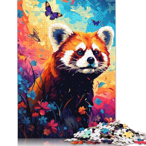 Puzzle für Erwachsene, Roter Panda-Schmetterling, 1000-teiliges Puzzle, Holzpuzzle für Erwachsene und Jugendliche ab 12 Jahren, tolle Geschenke und Spielzeug, 75 x 50 cm von LiJianXXE