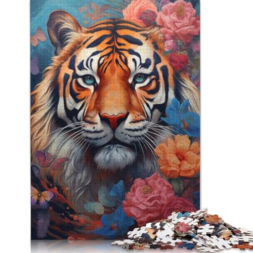 Puzzle für Erwachsene, Schöner Tiger, Puzzle für Erwachsene, 1000 Teile, Kartonpuzzle für Erwachsene und Kinder ab 12 Jahren, Spielzeug-Wanddekoration, Größe: 38 x 26 cm von LiJianXXE