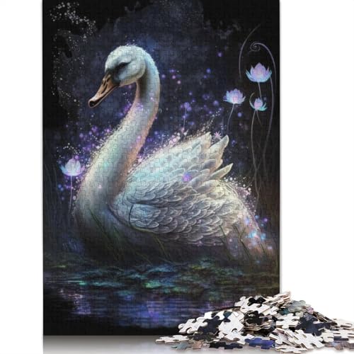 Puzzle für Erwachsene, Schwanenblumen, Galaxie, 1000-teiliges Puzzle, Kartonpuzzle für Erwachsene und Kinder, Puzzle für Erwachsene, Geschenke, Größe: 38 x 26 cm von LiJianXXE