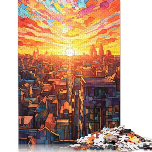 Puzzle für Erwachsene, Stadtbild, bunter Regenbogen, 1000 Teile, Puzzle für Erwachsene, Holzpuzzle für Erwachsene und Kinder ab 12 Jahren, tolles Geschenk für Erwachsene, Größe: 75 x 50 cm von LiJianXXE