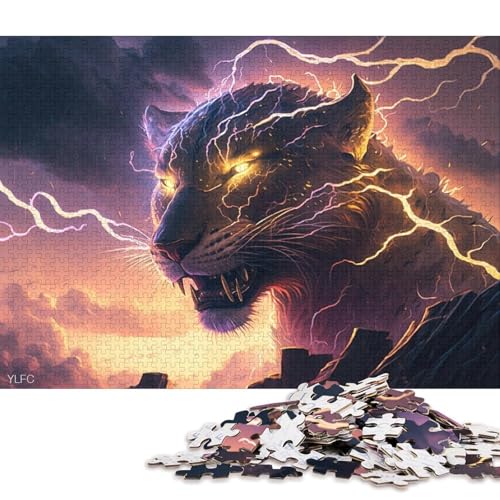 Puzzle für Erwachsene, Tier-Leopard, 1000-teiliges Puzzle, Holzpuzzle für Erwachsene und Kinder, gutes Geschenk für Erwachsene und Kinder 75x50cm/1000 Teile von LiJianXXE