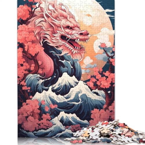 Puzzle für Erwachsene, Tier-Puzzle, farbenfrohes Drachen-Puzzle, 1000 Teile, für Erwachsene, Kartonpuzzle für Kinder ab 12 Jahren, zur Heimdekoration, Größe: 38 x 26 cm von LiJianXXE