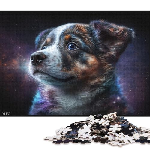 Puzzle für Erwachsene, Tierwelpe, kosmisches 1000-teiliges Puzzle, Holzpuzzle für Erwachsene und Kinder ab 12 Jahren, anspruchsvolles Spiel (Größe 75 * 50 cm) von LiJianXXE