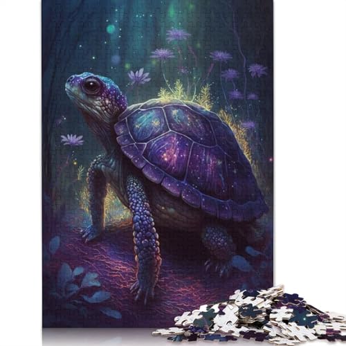 Puzzle für Erwachsene, Traumschildkröte, Blume, 1000 Teile, Holzpuzzle für Erwachsene und Kinder ab 12 Jahren, Geschenkspielzeug, Größe: 75 x 50 cm von LiJianXXE