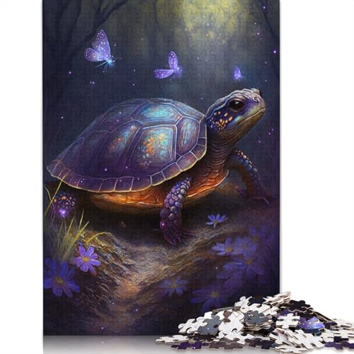 Puzzle für Erwachsene, Traumschildkröte, Blume, 1000 Teile, Holzpuzzle für Erwachsene und Kinder ab 12 Jahren, Lernspielzeug, Größe: 75 x 50 cm von LiJianXXE