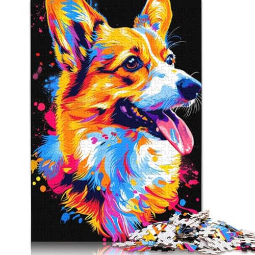 Puzzle für Erwachsene, Welsh Corgi-Hund Pembroke, 1000 Teile, Puzzle für Erwachsene, Papppuzzle für Erwachsene und Kinder ab 12 Jahren, tolles Geschenk für Erwachsene, Größe: 38 x 26 cm von LiJianXXE