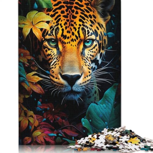 Puzzle für Erwachsene, Wilder Leopard, 1000 Teile, Kartonpuzzle für Erwachsene und Kinder, tolles Geschenk für Erwachsene, Größe: 38 x 26 cm von LiJianXXE