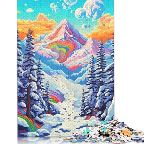 Puzzle für Erwachsene, Winterwald, 1000 Teile, Puzzle für Erwachsene, Kartonpuzzle für Erwachsene, Familie, pädagogisches Spielzeug zum Stressabbau, Puzzlegröße: 38 x 26 cm von LiJianXXE