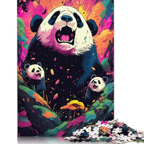 Puzzle für Erwachsene, Wütender Panda, 1000-teiliges Puzzle, Holzpuzzle für Erwachsene, Kinder ab 12 Jahren, tolles Geschenk für Erwachsene, 75 x 50 cm von LiJianXXE