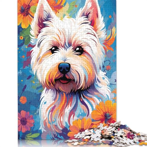 Puzzle für Erwachsene, bunt, Shih Tzu, 1000 Teile, Puzzle für Erwachsene, Kartonpuzzle für Erwachsene, Familie, pädagogisches Spielzeug zum Stressabbau, Puzzlegröße: 38 x 26 cm von LiJianXXE