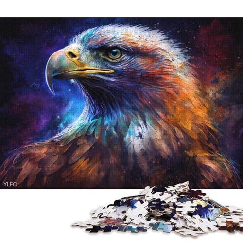 Puzzle für Erwachsene, bunter Adler, 1000 Teile, Holzpuzzle für Erwachsene und Kinder ab 12 Jahren, lustige Puzzlespiele (Größe 75 * 50 cm) von LiJianXXE