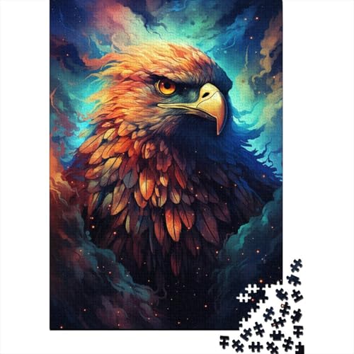 Puzzle für Erwachsene, farbenfroher Psychedelischer Adler, 1000-teiliges Puzzle aus Holz für Kinder ab 5 Jahren, anspruchsvolles Spiel (Größe 75 x 50 cm) von LiJianXXE