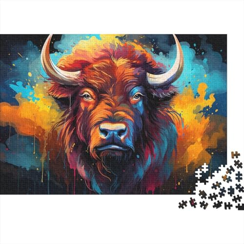 Puzzle für Erwachsene, farbenfrohes Fantasy-Yak-Puzzle für Erwachsene, 1000 Teile, Holzpuzzle für Erwachsene und Kinder ab 12 Jahren, Geschenkideen, 50 x 75 cm von LiJianXXE