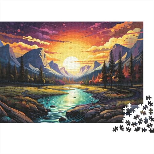 Puzzle für Erwachsene, farbenfrohes psychedelisches Yosemite-Puzzle für Erwachsene, 1000 Teile, Holzpuzzle für Erwachsene und Kinder ab 12 Jahren, Geschenkideen, 50 x 75 cm von LiJianXXE