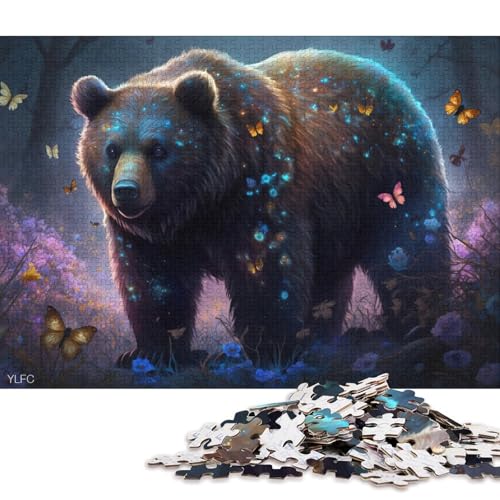 Puzzle für Erwachsene, magischer Braunbär, 1000 Teile, Puzzle aus Holz, für Jugendliche und Kinder, anspruchsvolles Spiel, Geschenke 75x50cm/1000 Teile von LiJianXXE