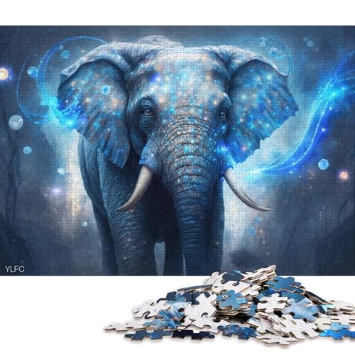 Puzzle für Erwachsene, magischer Elefant, 1000 Teile, Puzzle aus Holz, für Jugendliche und Kinder, anspruchsvolles Spiel, Geschenke 38x26cm/1000 Teile von LiJianXXE