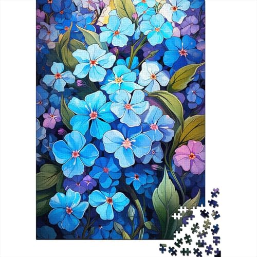 Puzzle für Erwachsene, schöne Blaue Blume, 1000 Teile, Puzzle aus Holz für Erwachsene und Kinder ab 12 Jahren, Erwachsene und Kinder, 50 x 75 cm von LiJianXXE