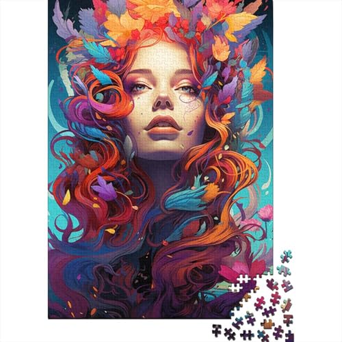 Puzzle für Erwachsene 1000 Bunte Psychedelien mit süßen Feen, Puzzle für Erwachsene, Holzpuzzle, Lernspiel, 50 x 75 cm von LiJianXXE