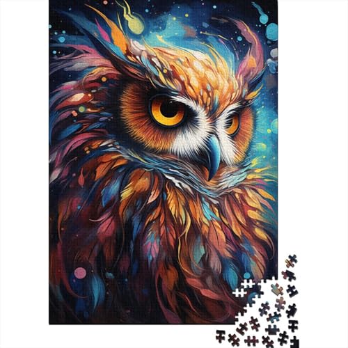 Puzzle für Erwachsene 1000 Stück, Nebula Owl's Buntes psychedelisches Puzzle, Holzpuzzle für Erwachsene, Lernspiel, 50 x 75 cm von LiJianXXE