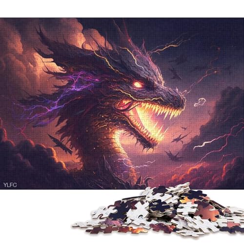 Puzzle für Erwachsene 1000 Teile, Art Fantasy Dragon Puzzle für Erwachsene, Holzpuzzle, Lernspiele für Erwachsene und Kinder 38x26cm/1000 Teile von LiJianXXE