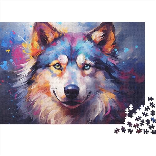 Puzzle für Erwachsene 1000 Teile, Bunte Hundekunst, Puzzle für Kinder, Holzpuzzle, Spielzeug, Denkspiel, 50 x 75 cm von LiJianXXE