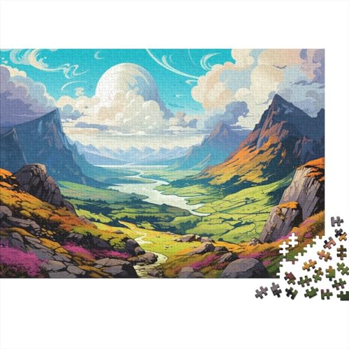 Puzzle für Erwachsene 1000 Teile, Farbillustration der grünen Hügel von Irera, Puzzle für Kinder, Holzpuzzle, Spielzeug, Denkspiel, 50 x 75 cm von LiJianXXE