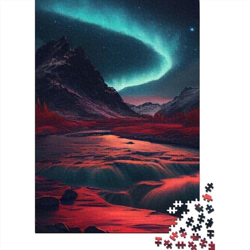 Puzzle für Erwachsene 1000 Teile, Island-Nacht, Aurora-Puzzles für Erwachsene, Puzzle-Spielzeug 1000 Teile für Erwachsene, schwierige Puzzles (Größe 75 x 50 cm) von LiJianXXE