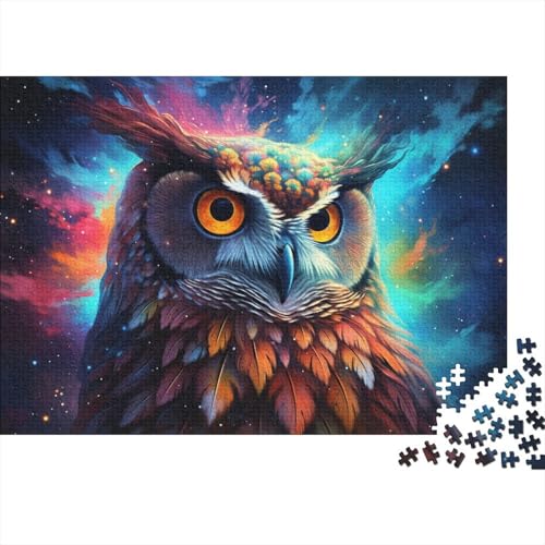 Puzzle für Erwachsene 1000 Teile, Mysteriöse kosmische Eule, Puzzle für Kinder, Holzpuzzle, Spielzeug, Denkspiel, 50 x 75 cm von LiJianXXE