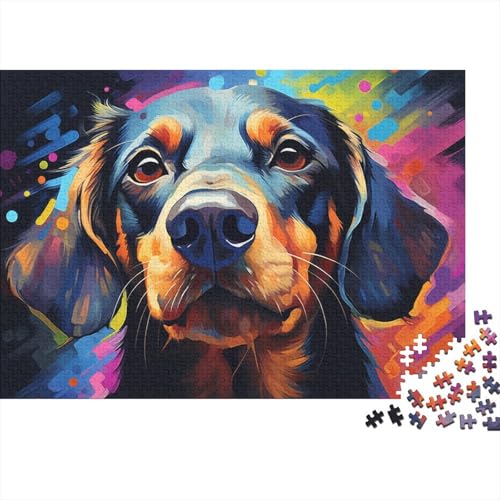 Puzzle für Erwachsene 1000 Teile, Psychedelischer Farbhund, Puzzle für Kinder, Holzpuzzle, Spielzeug, Denkspiel, 50 x 75 cm von LiJianXXE