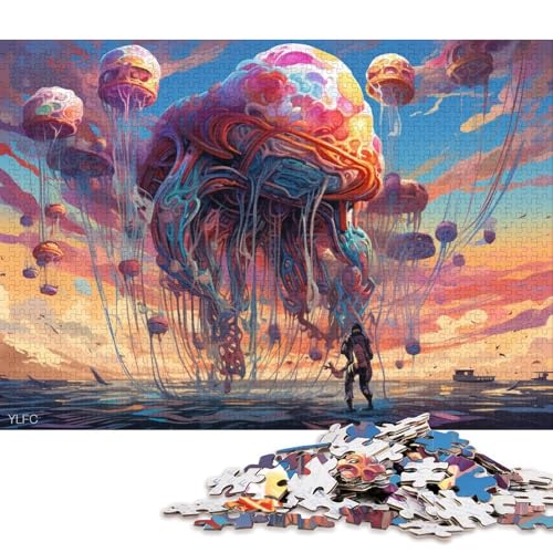 Puzzle für Erwachsene 1000 Teile, Roboter, Bunte Quallen, Puzzle für Erwachsene, Holzpuzzle, Lernspiele für Erwachsene und Kinder 75x50cm/1000 Teile von LiJianXXE