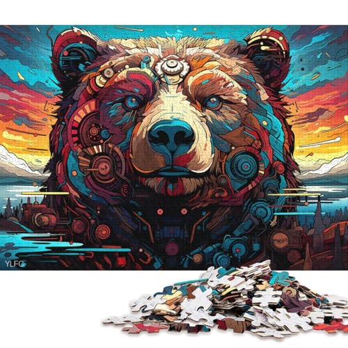 Puzzle für Erwachsene 1000 Teile, Roboter-Braunbär, Kunstpuzzle für Erwachsene, Holzpuzzle, Lernspiele für Erwachsene und Kinder 75x50cm/1000 Teile von LiJianXXE