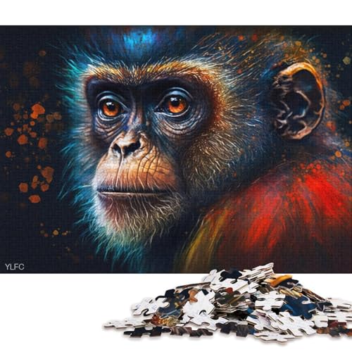 Puzzle für Erwachsene 1000 Teile, buntes Affen-Puzzle für Holzpuzzle, pädagogisches Stressabbau-Spielzeugpuzzle (Größe 75 * 50 cm) von LiJianXXE