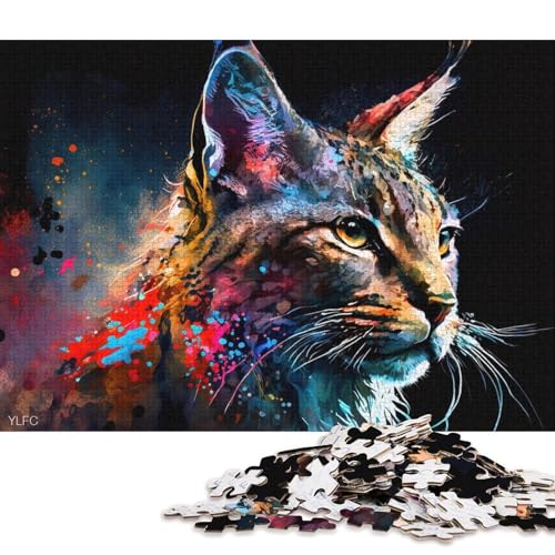 Puzzle für Erwachsene 1000 Teile, buntes Luchs-Puzzle für Erwachsene, Kartonpuzzle, Lernspiel (Größe 38 * 26 cm) von LiJianXXE