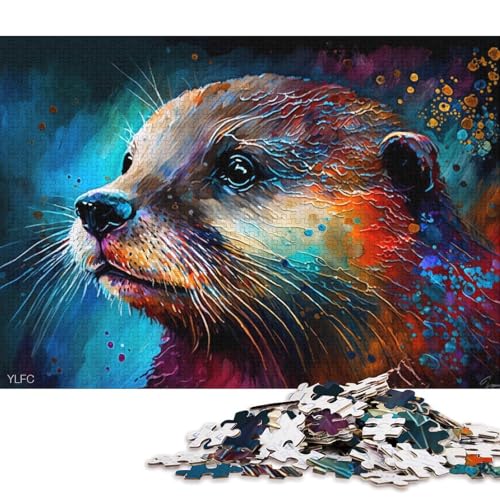 Puzzle für Erwachsene 1000 Teile, buntes Otter-Puzzle für Erwachsene, Holzpuzzle, Lernspiel (Größe 75 * 50 cm) von LiJianXXE