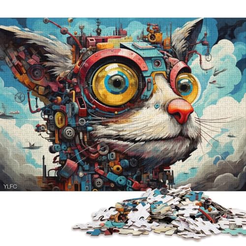 Puzzle für Erwachsene 1000 Teile, buntes Roboter-Eichhörnchen-Puzzle für Erwachsene, Holzpuzzle, Familienpuzzlespiel 38x26cm/1000 Teile von LiJianXXE