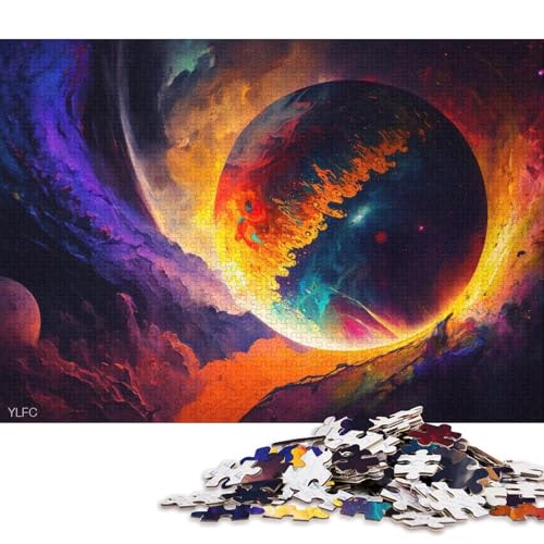 Puzzle für Erwachsene 1000 Teile, buntes Universum-Planeten-Puzzle für Erwachsene, Kartonpuzzle, Lernspiel (Größe 38 * 26 cm) von LiJianXXE