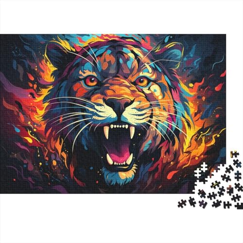 Puzzle für Erwachsene 1000 Teile, farbenfrohes legendäres Tiger-Puzzle, Holzpuzzle, Lernspiel, Herausforderungsspielzeug, 50 x 75 cm von LiJianXXE