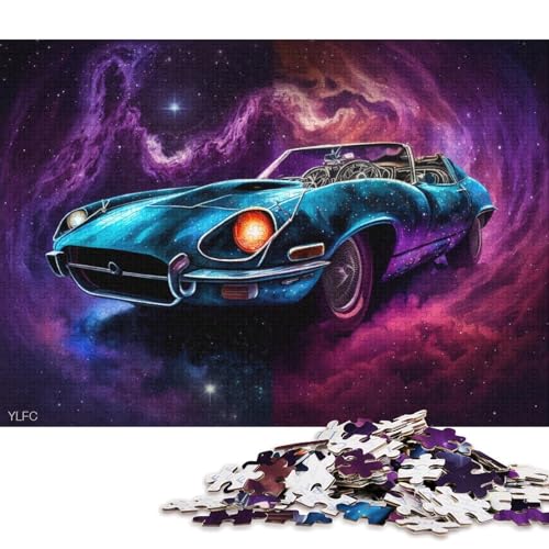 Puzzle für Erwachsene 1000 Teile, kosmische Galaxie-Sportwagen-Puzzles für Holzpuzzles, pädagogisches Stressabbau-Spielzeugpuzzle (Größe 75 * 50 cm) von LiJianXXE