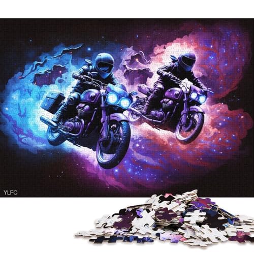 Puzzle für Erwachsene 1000 Teile, kosmisches Motorrad, Puzzle für Kartonpuzzle, pädagogisches Stressabbau-Spielzeugpuzzle (Größe 38 * 26 cm) von LiJianXXE