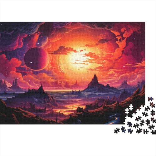 Puzzle für Erwachsene 1000 Teile Fantasie-Sonnenuntergangslandschaft Puzzle für Kinder Holzpuzzle Spielzeug Denkspiel 50x75cm von LiJianXXE