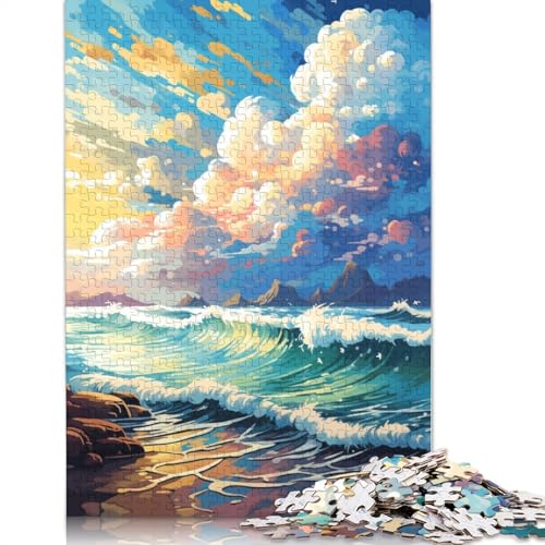 Puzzle für Erwachsene 1000 Teile Schönes Strandpuzzle für Erwachsene Holzpuzzle Herausforderndes Spielpuzzle 75x50cm von LiJianXXE