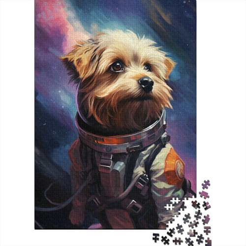 Puzzle für Erwachsene Hund im Weltraum, 1000-teiliges Puzzle aus Holz für Kinder ab 5 Jahren, anspruchsvolles Spiel (Größe 75 x 50 cm) von LiJianXXE