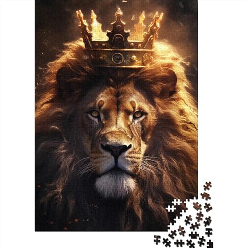 Puzzle für Erwachsene König der Löwen, 1000 Teile, Holzpuzzle für Erwachsene und Kinder, Lernpuzzle, Familienspiel, Größe: 75 x 50 cm von LiJianXXE