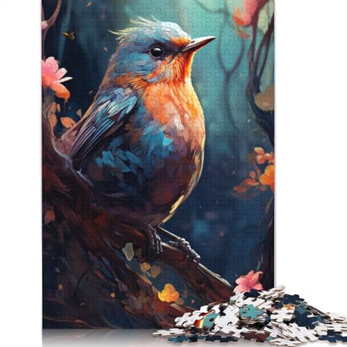 Puzzle für Erwachsene Robin Colour, 1000 Teile, Puzzle für Erwachsene, Kartonpuzzle für Erwachsene und Kinder ab 12 Jahren, tolles Geschenk für Erwachsene, Größe: 38 x 26 cm von LiJianXXE