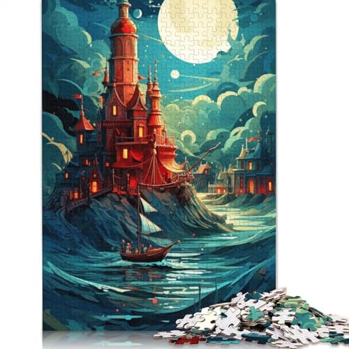 Puzzle für Erwachsene Schloss auf dem Meer, 1000 Teile, Puzzle für Erwachsene, Papppuzzle für Erwachsene und Kinder ab 12 Jahren, tolles Geschenk für Erwachsene, Größe: 38 x 26 cm von LiJianXXE